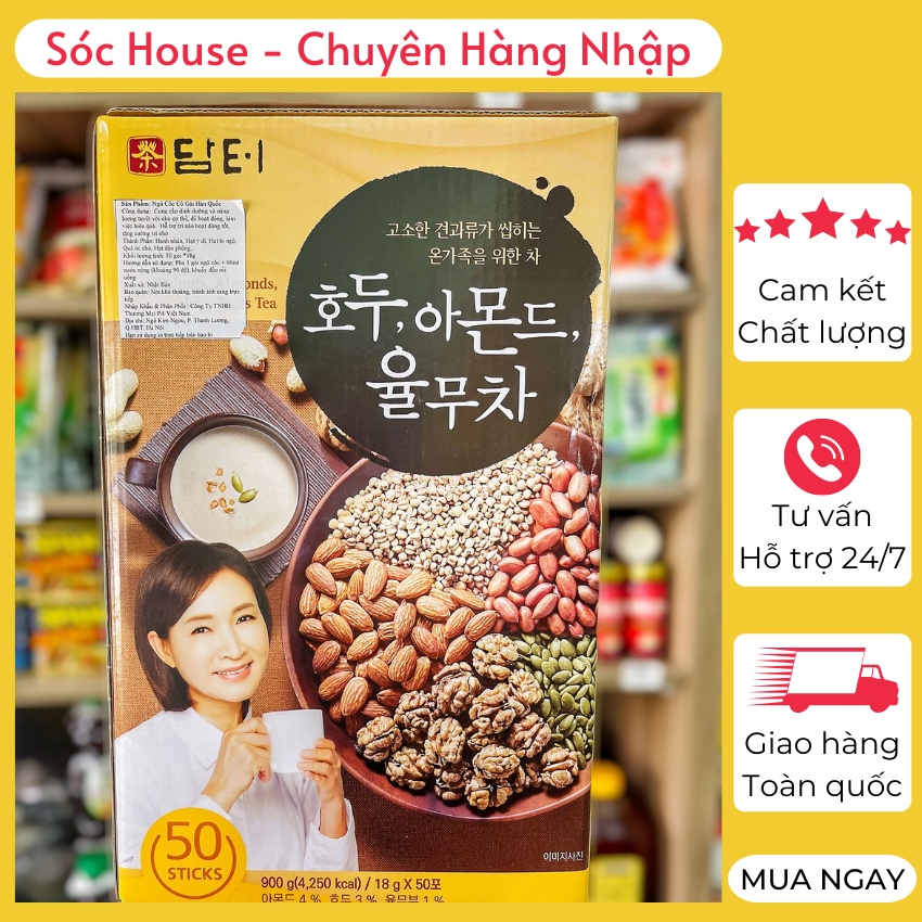 Bột ngũ cốc dinh dưỡng bột ngũ cốc damtuh hàn quốc ít đường và rất bổ dưỡng, hộp hình cô gái 900g - bột ngũ cốc hàn quốc