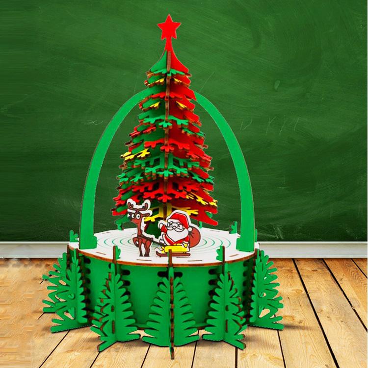Đồ chơi lắp ráp gỗ 3D Mô hình Cây thông Noel Christmas Tree Laser