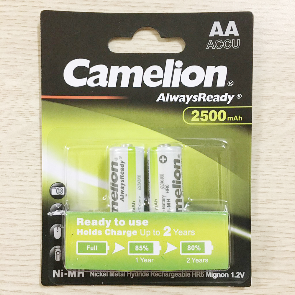 Combo 2 vỉ pin sạc AA Camelion 2500mAh (1 vỉ 2 viên)