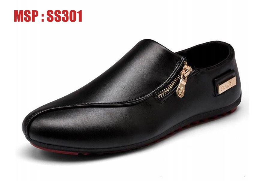 (SIÊU HOT) Giày Lười  Da Nam Hàn Quốc Màu Đen SS30011