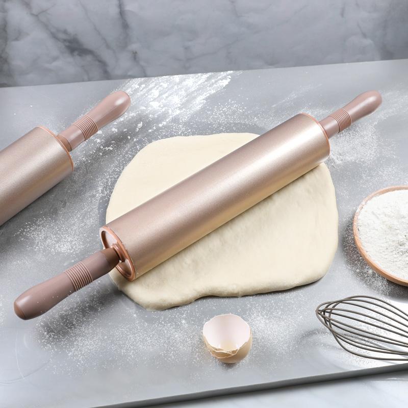 Vàng Không Dính Trục Lăn Cây Lăn Bột Đồ Gia Dụng Cỡ Đại Đuổi Con Lăn Làm Mì Fondant Bánh Bao, Bánh Pizza Thanh Cán Bột Nướng Dụng Cụ