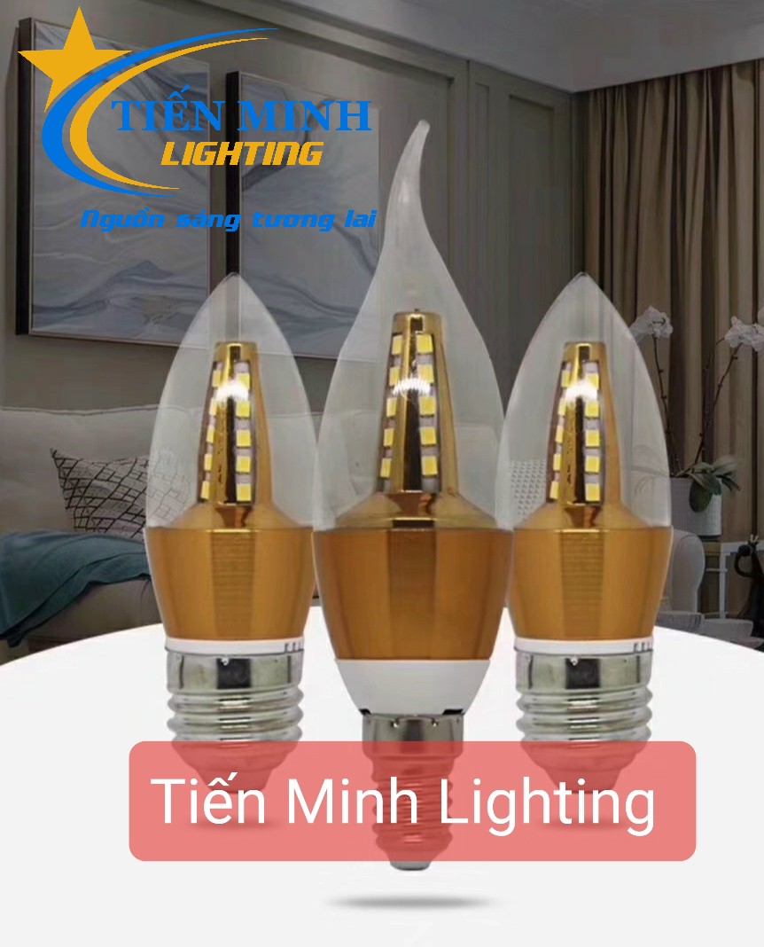 Bóng đèn nến E27/E14 siêu sáng, dùng trang trí cầu thang, vách tường, đèn chùm các loại