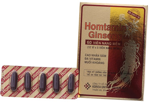 Homtamin Ginseng - Bổ sung Vitamin - khoáng chất hộp 60 viên