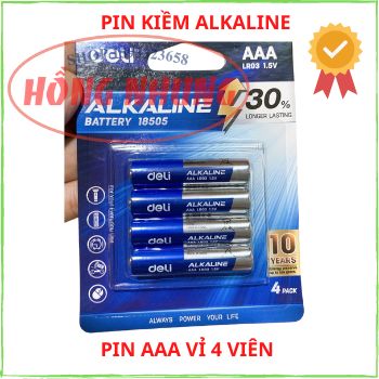 [Bán Chạy] Pin ALKALINE Deli AA (2A), AAA (3A) ( 18501/18500/18504) Vỉ 2 Viên/ 4 Viên.