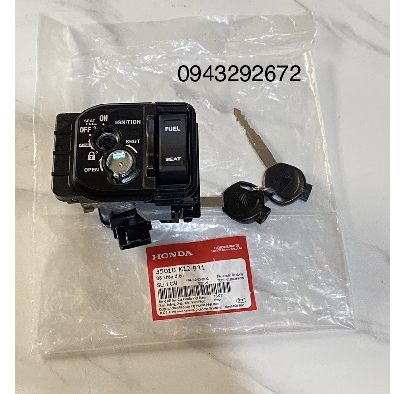 Bộ Khóa Điện Lead 125 2015>2016 Mặt Đen Honda (35010K12931)