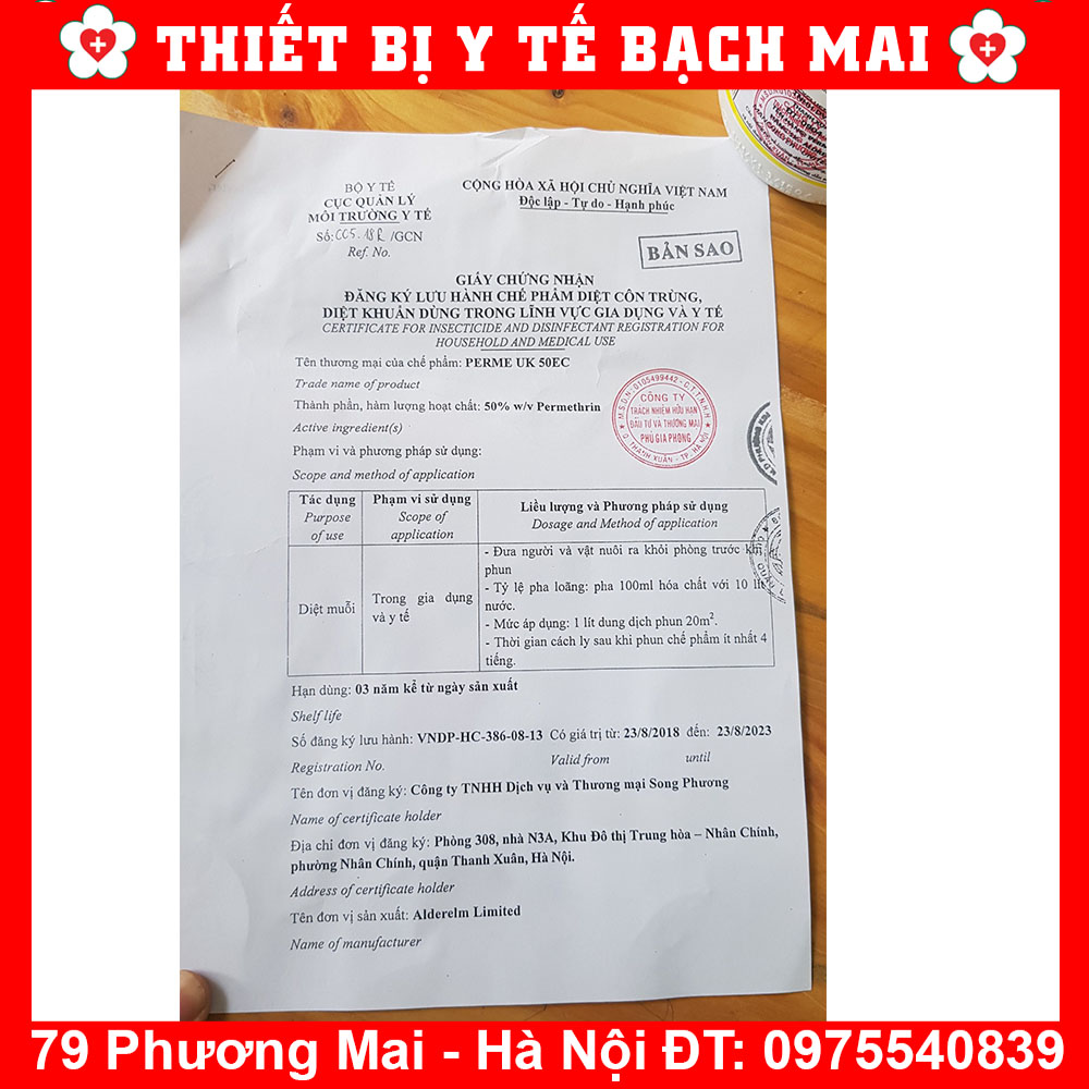 Thuốc Diệt Muỗi Perme UK 50EC 100ml Anh Quốc