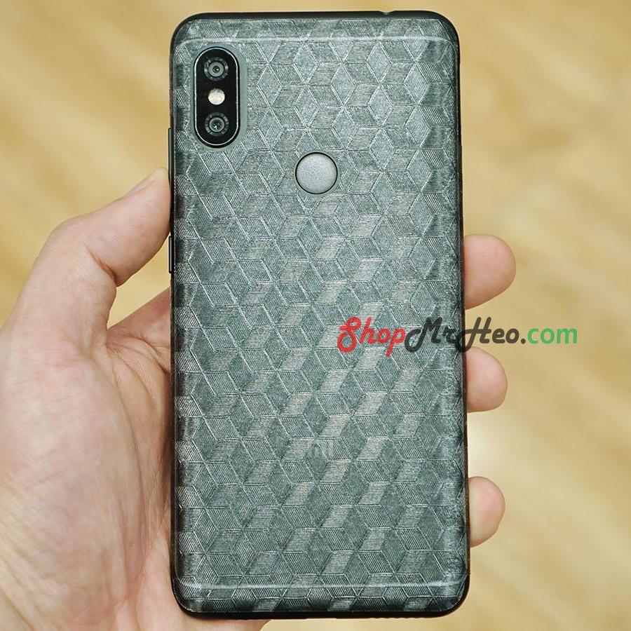 Bộ 3 skin dán mặt lưng vân 3d xiaomi redmi note 6 pro