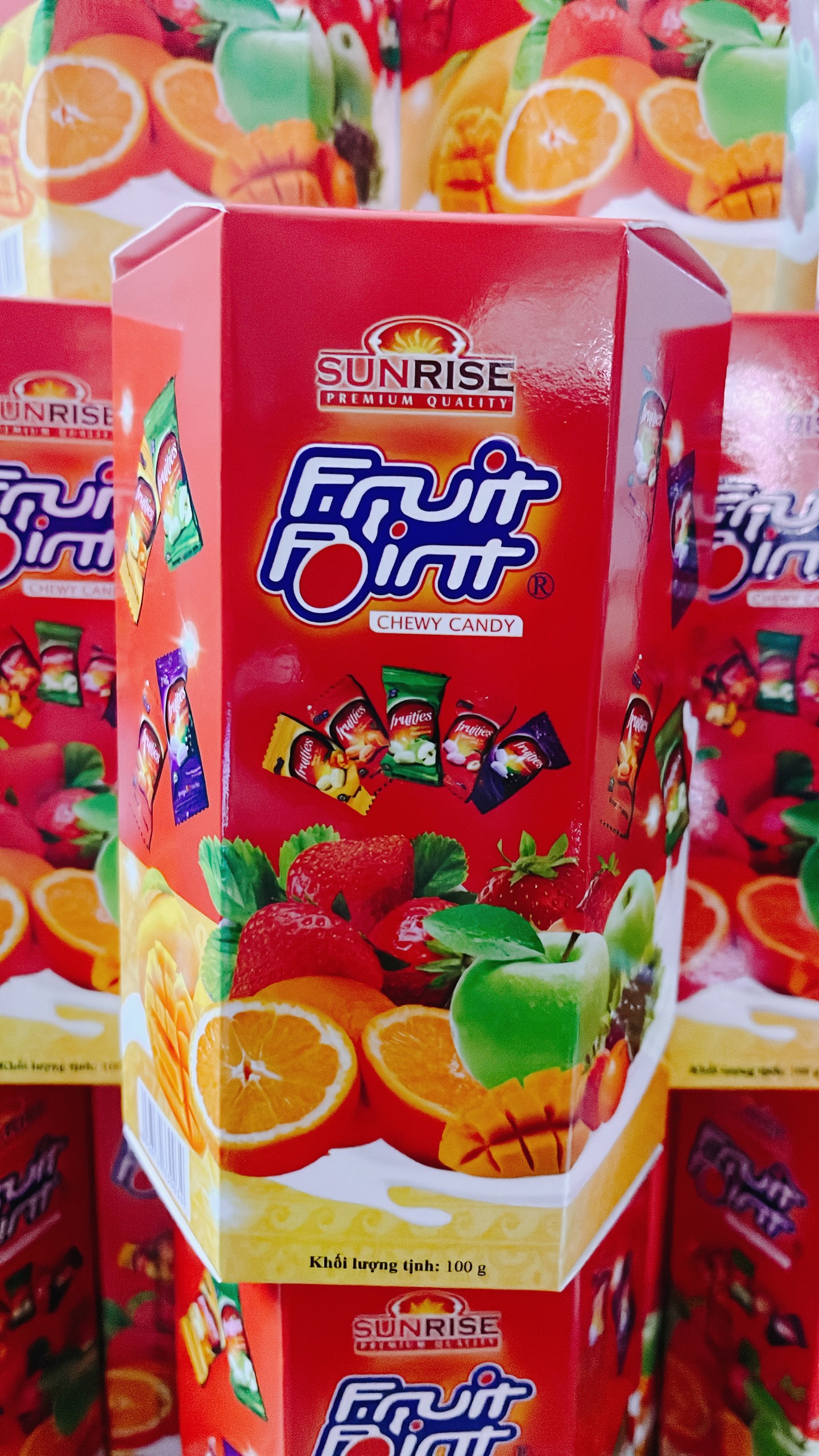 kẹo mềm trái cây sunrise fruit point 100g