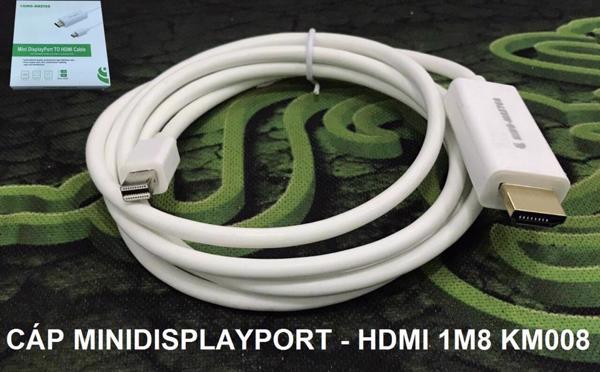 Cáp chuyển Mini DisplayPort sang HDMI 2 đầu đực dài 1.8m (Trắng)