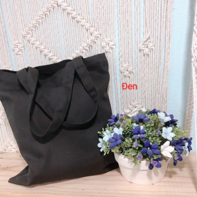 [ GIẢM GIÁ SIÊU SỐC ] Túi a4 vải trơn đen túi tote trơn không khóa BLH01- BALOHA