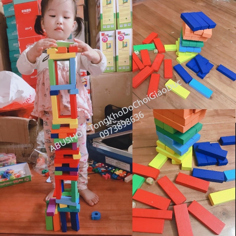 Đồ chơi rút gỗ loại to 48 thanh