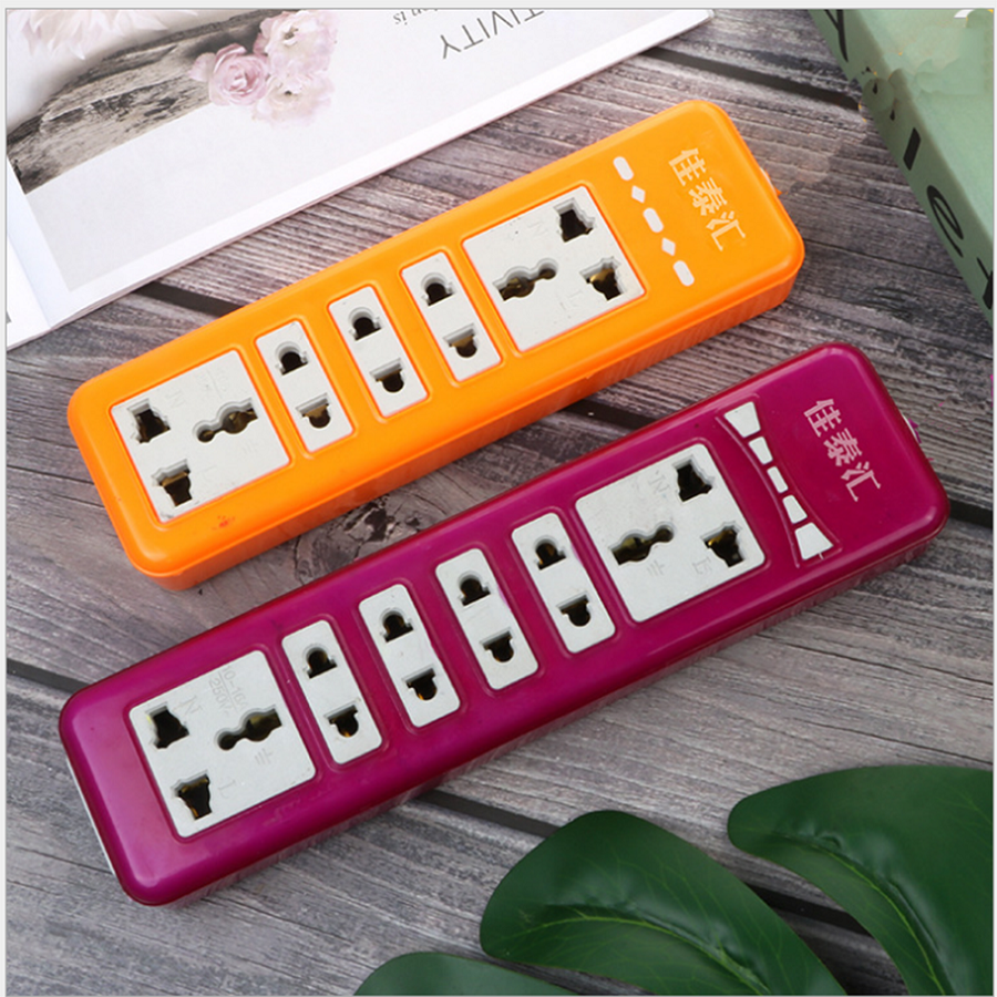 [Hcm]3-Pin 2-Pin Conversion Socket - High-Temperature Resistant Copper Core Wireless Power Socket in Purple and Orange Colors