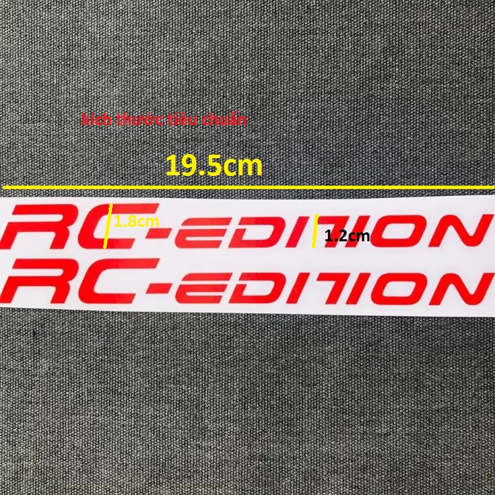 2 Tem DECAL dán phuộc phản quang RC EDITION,dán ốp gắp,mặt nạ xe siêu đẹp