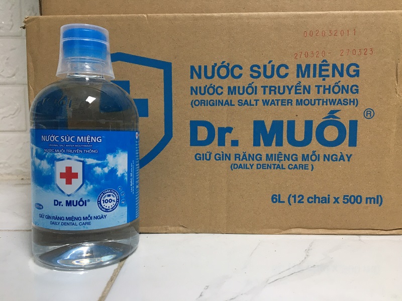 Thùng Nước Súc Miệng Dr. Muối  Truyền Thống (12 Chai 500ml)
