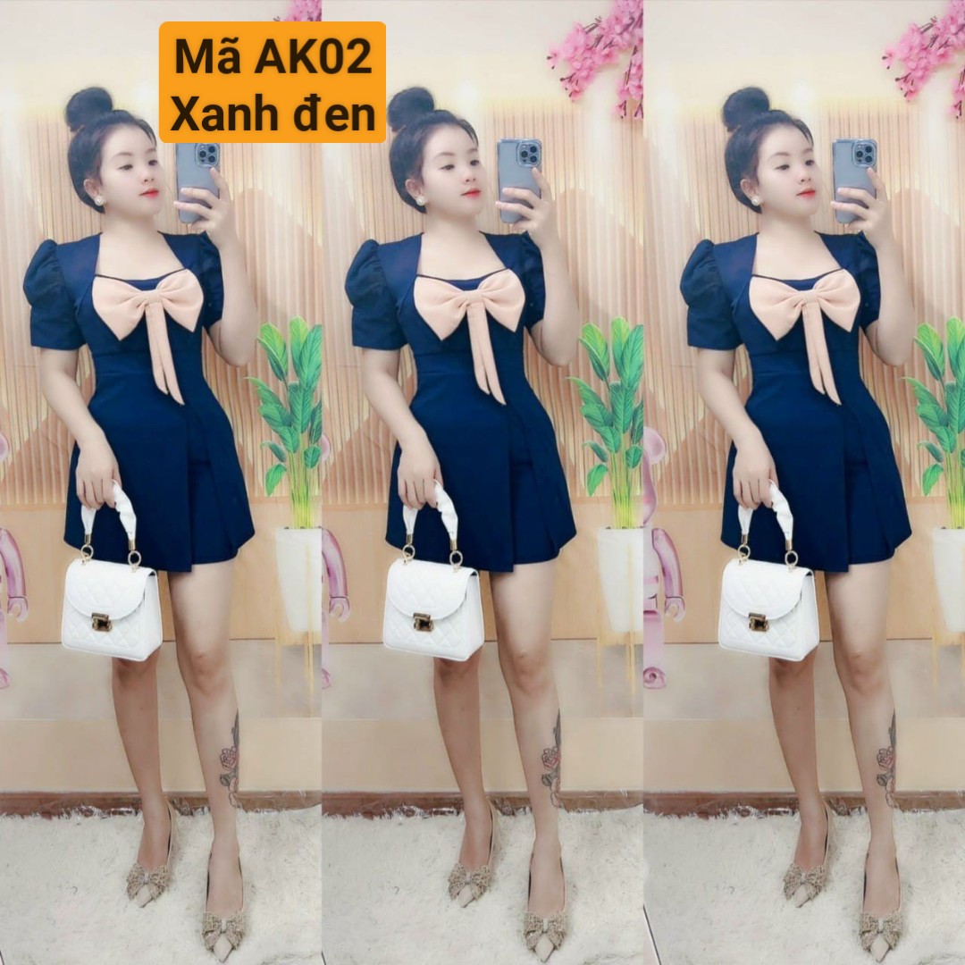 SÉT ĐẦM KÈM QUẦN-PHỐI NƠ DỄ THƯƠNG.MÃ AK02