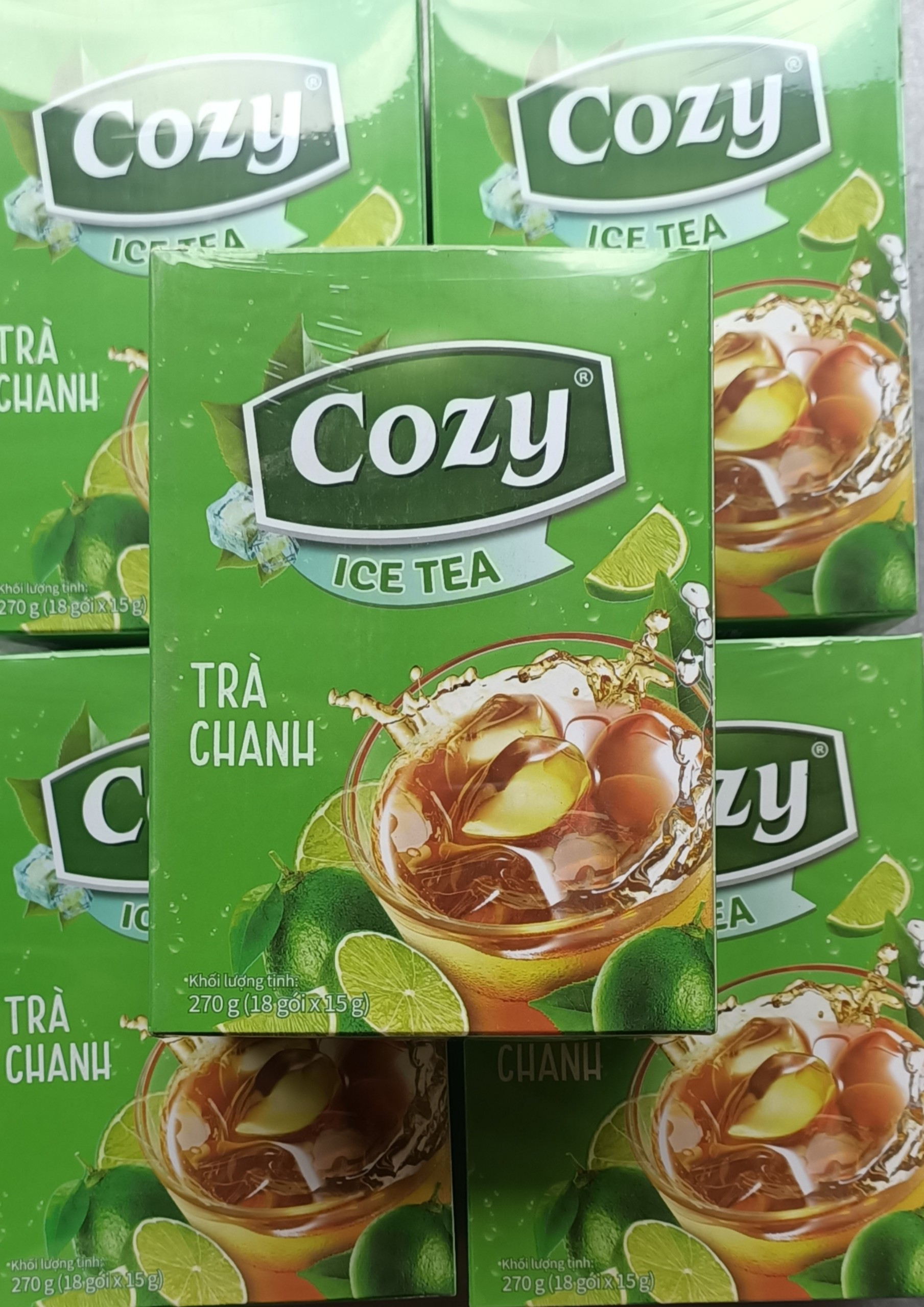Trà Cozy Ice Tea hương chanh hộp 270g (18 gói x 15gr)