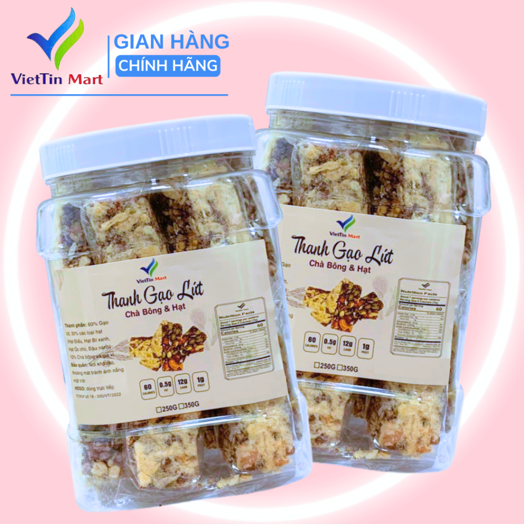 Thanh gạo lứt chà bông Viettin Mart 350g