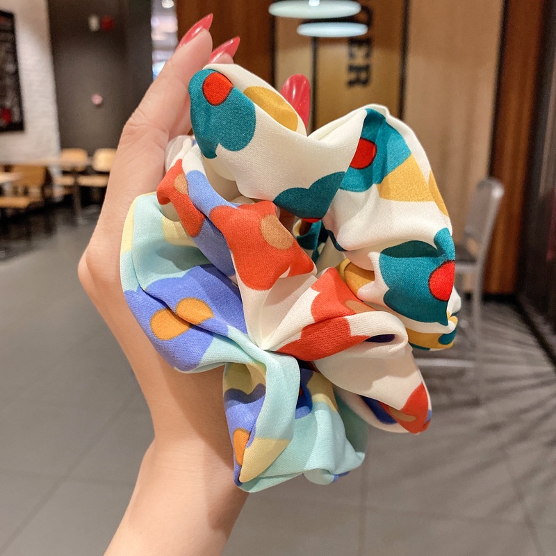 Dây cột tóc vải scrunchies hoa mai thời trang