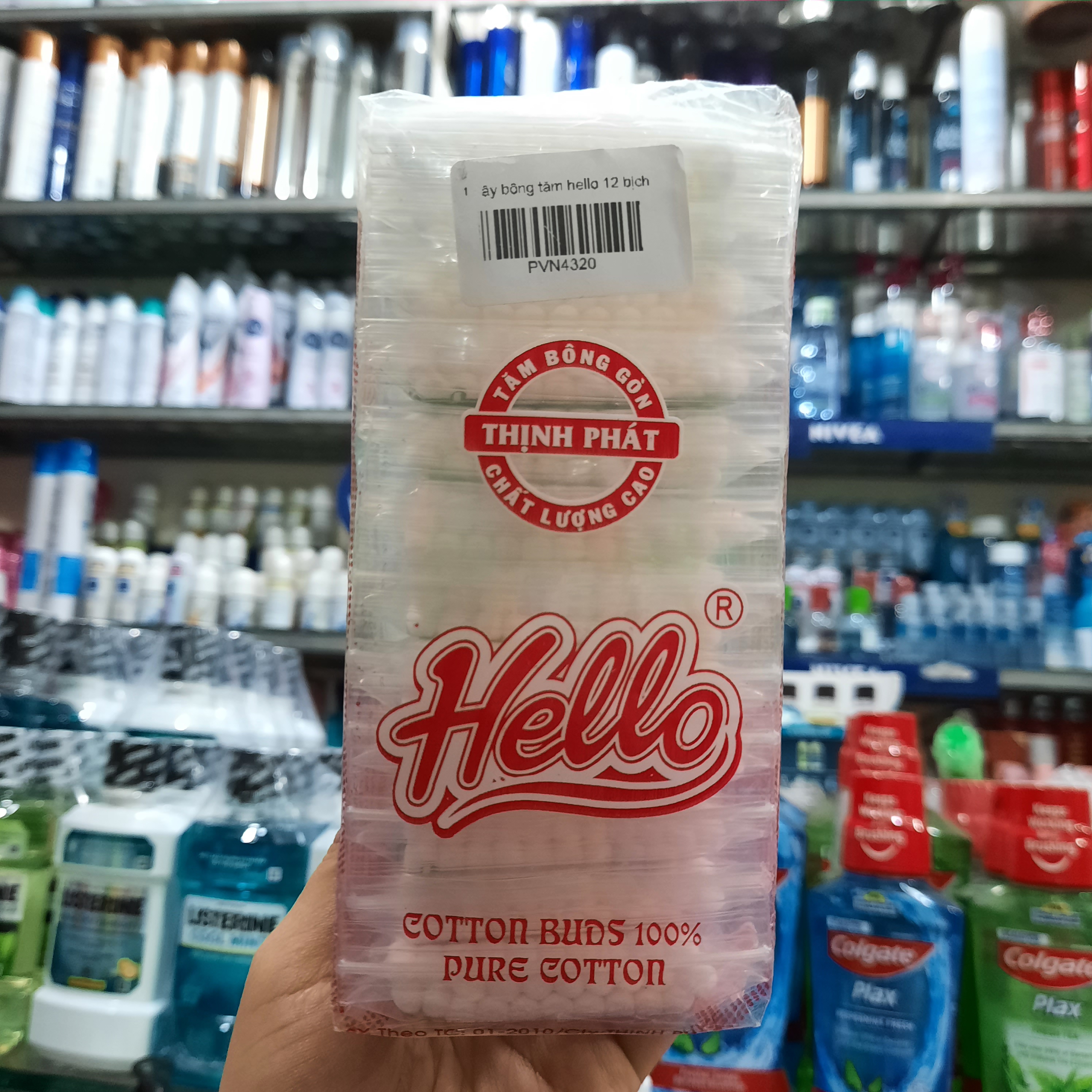 1 lốc bông tăm ráy tai Hello Thịnh Phát 100% cotton