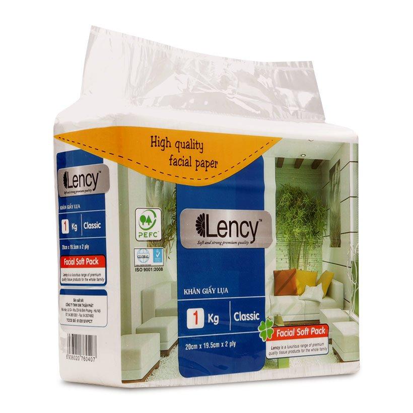 Combo 4 gói Khăn giấy lụa Lency gói tiết kiệm 1 kg ( 2 lớp )