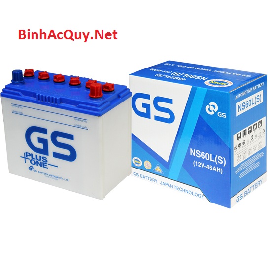 BÌNH ẮC QUY Ô TÔ NS60L/LS (12V-45Ah)  cho các dòng xe Toyota Vios, Innova, Honda CR-V, Civic