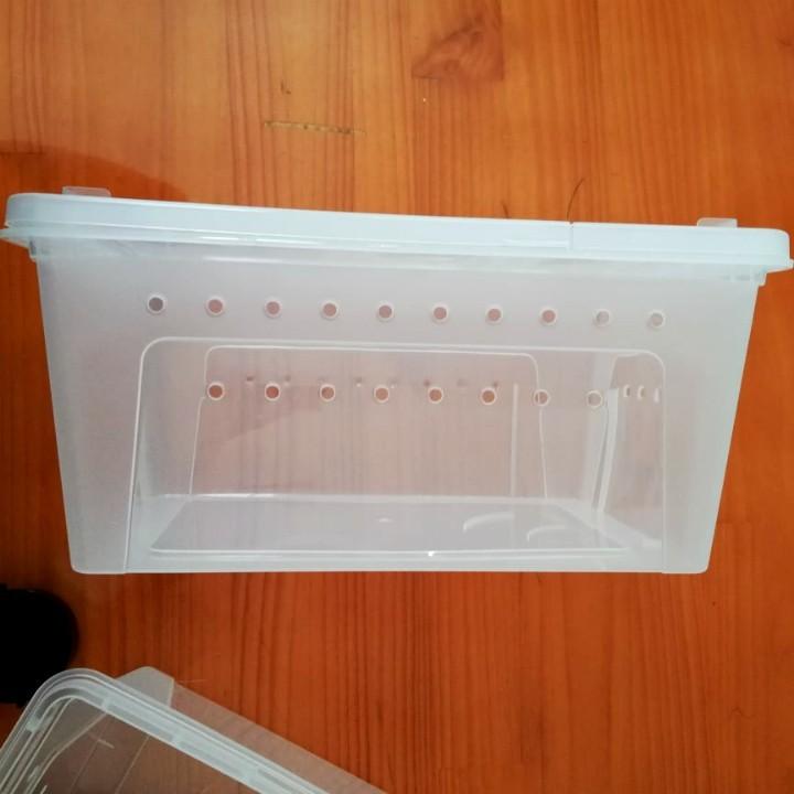 [HCM]Hộp nuôi bò sát loại size to (32*22*15cm - Màu : đen & trắng)