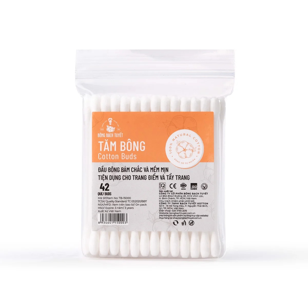 [HCM]1 lốc Tăm bông Meriday  (10 gói, gói 42 que)