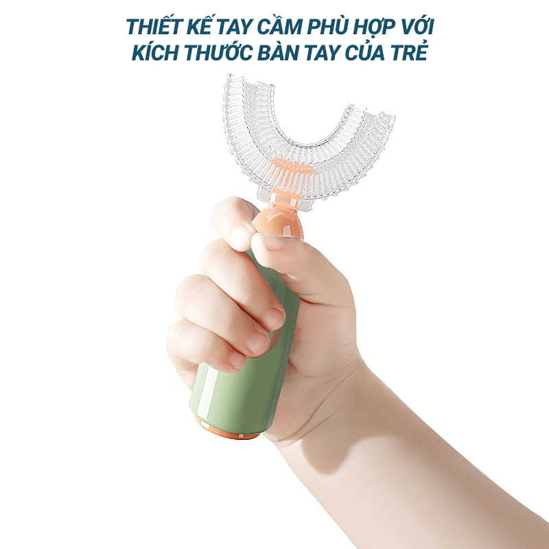 Bàn chải đánh răng cho bé, bàn chải chữ U silicon