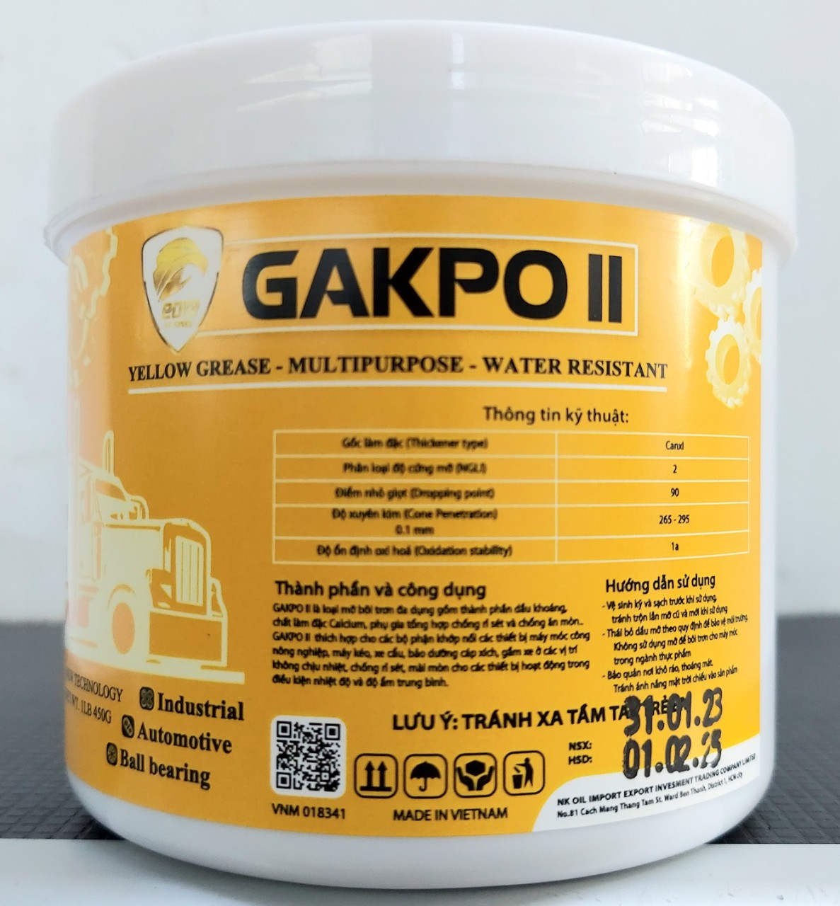 [Mỡ bò VÀNG NGLI2 đa dụng cao cấp] GAKPO II 450GR