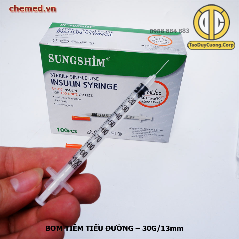 Kim tiểu đường, bơm tiêm tiểu đường sungshim hàn quốc 30G/13mm