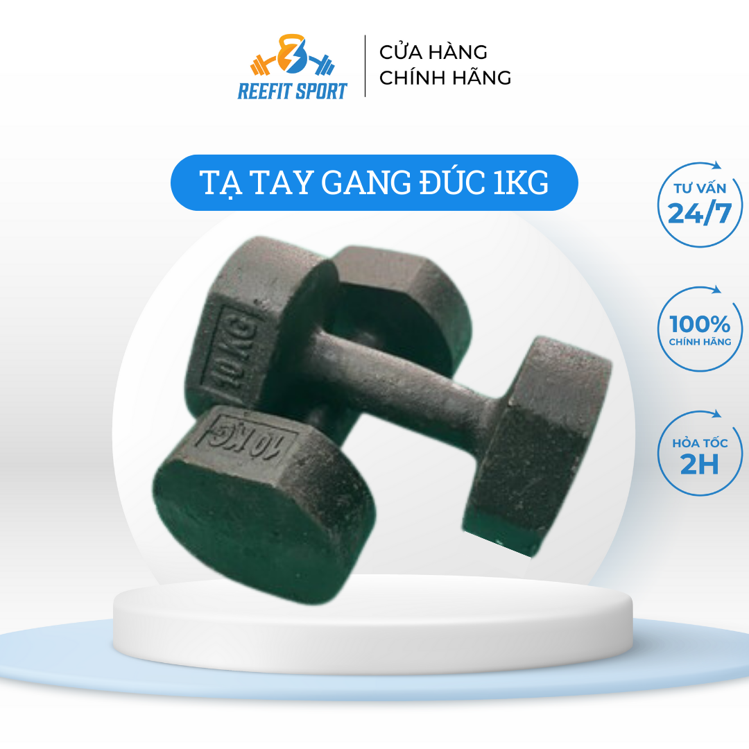 Tạ tay gang đúc nguyên khối 1kg