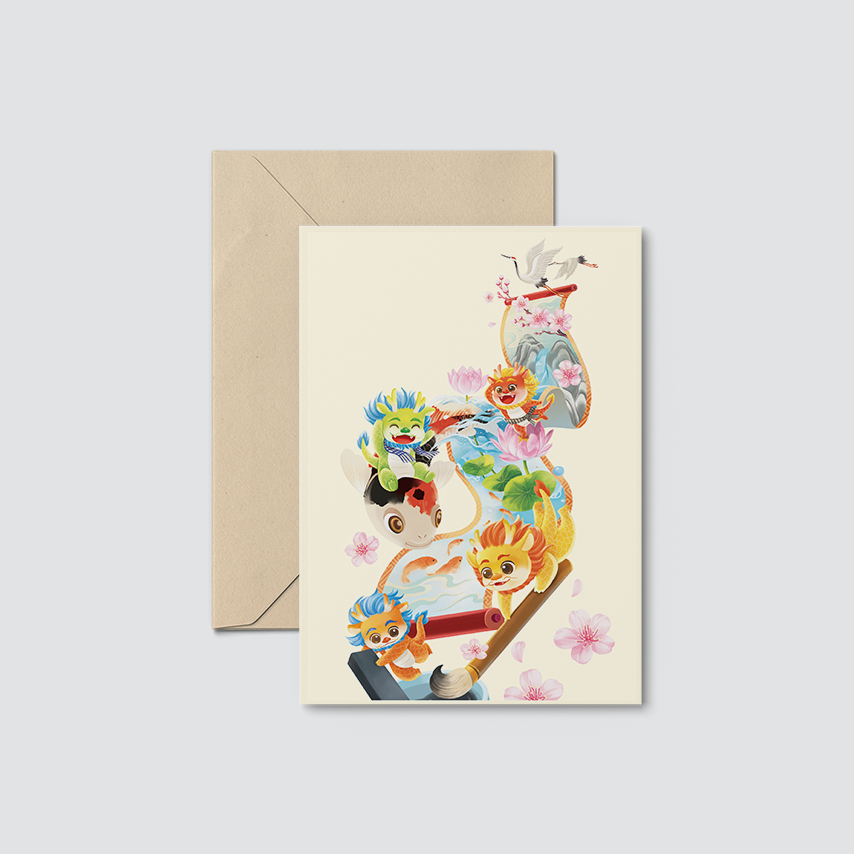 Postcard mẫu Rồng -  TIỂU LONG CÁT HỘI