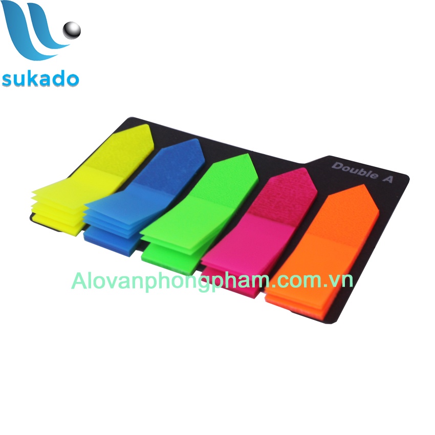 Giấy note ghi chú 5 màu nhựa double a - phân trang mũi tên thiện phước