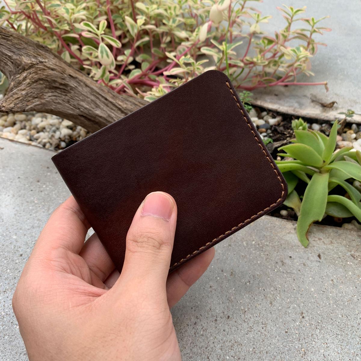 VÍ DA TỐI GIẢN - DA BÒ XỊN - ĐỒ DA THỦ CÔNG DTLEATHER DB261