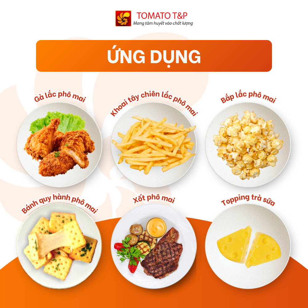 Bột Phô Mai Tornado dùng để lắc khoai tây, gà rán, sốt phô mai, pudding phô mai - TOMATO T&P