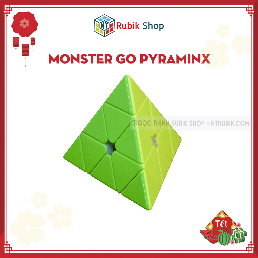 [Hoàn tiền 10%][Siêu Hót Gan Monster GO] Rubik Kim Tự Tháp Pyraminx Monster Go Stickerless