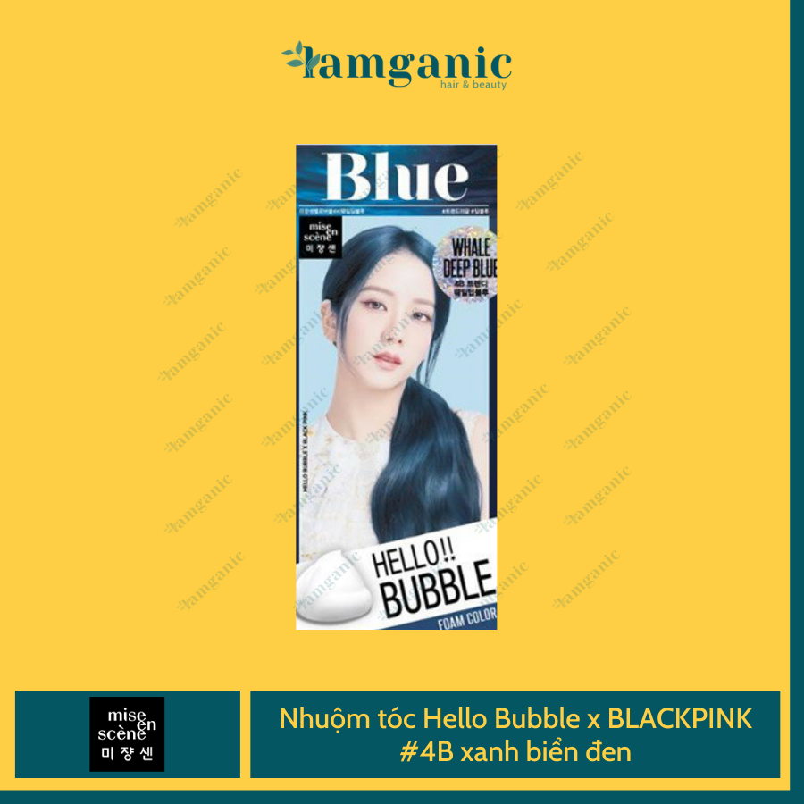 [Chính Hãng Mise En Scene] Thuốc Nhuộm Tóc Dạng Bọt Hello Bubble Foam x BLACKPINK - Màu Deep Blue (Xanh Biển)