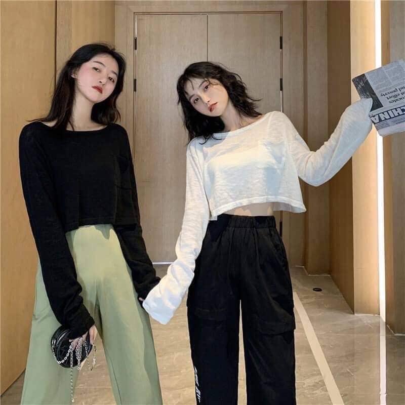 Áo crotop form rộng thun giấy siêu nhẹ TTKX0517