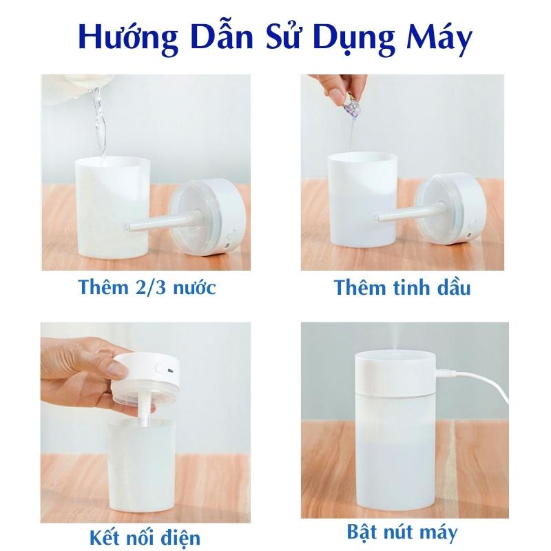 Máy Xông Tinh Dầu Hình Trụ Phun Sương Tỏa Hương Tạo Ẩm Cho Phòng Ngủ & Xe Hơi Máy Xông Tinh Dầu Đuổi Muỗi