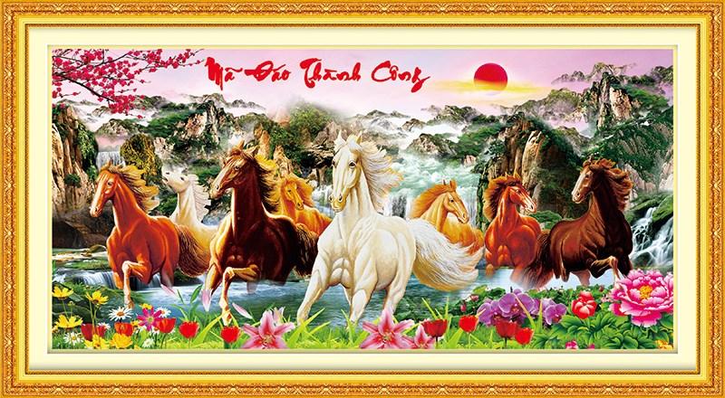 Tranh đính đá mã đáo thành công vs228 kt 140x66cm
