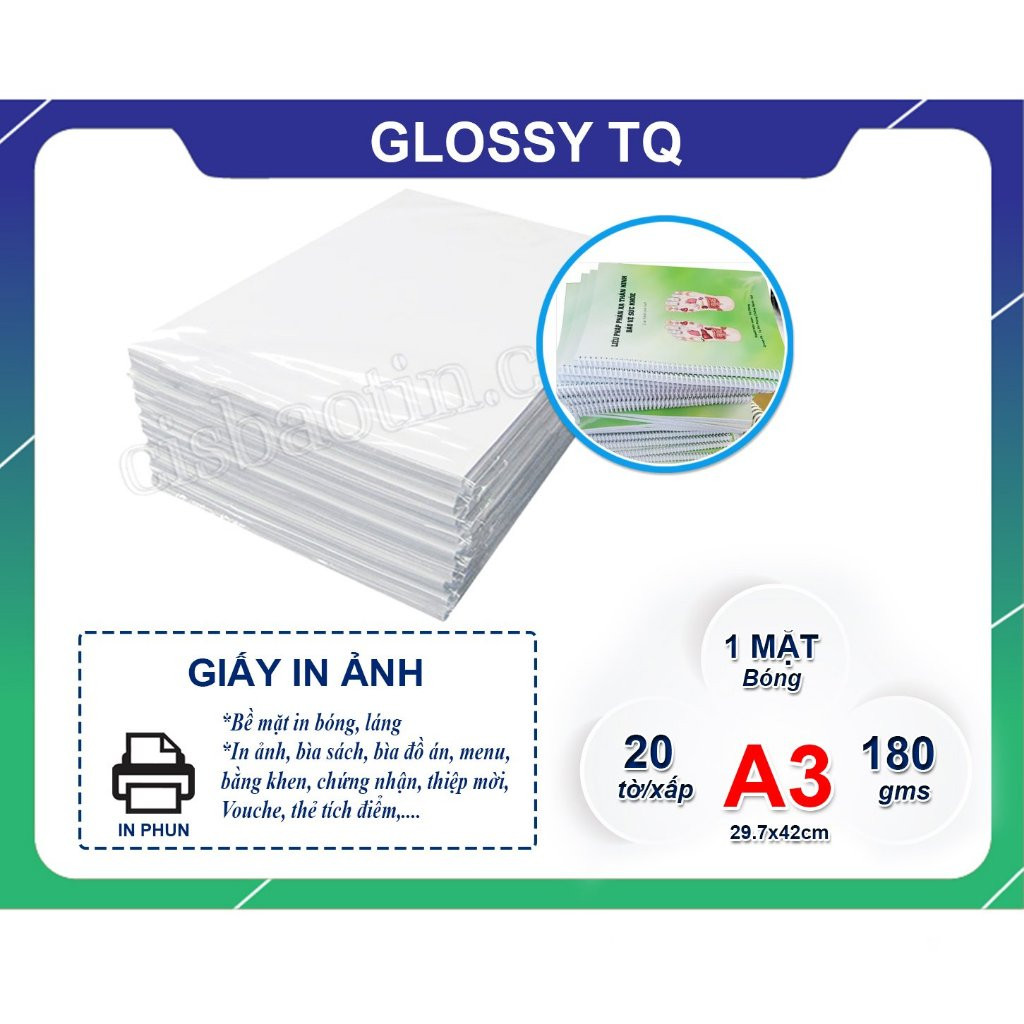 Giấy glossy photo a3_xấp 20 tờ