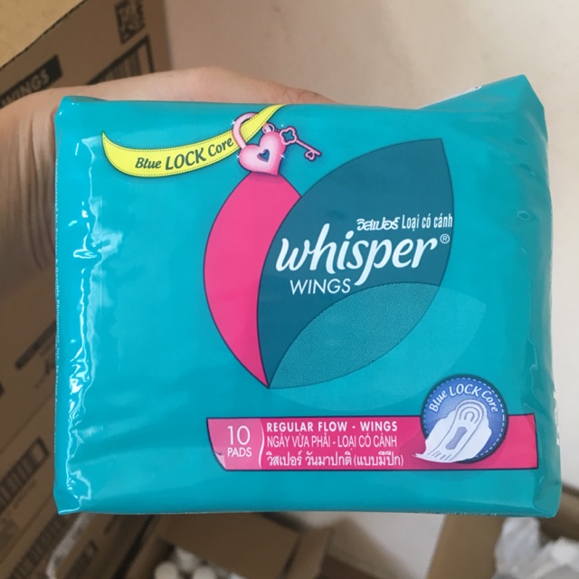 Băng Vệ Sinh Whisper Cánh Thường 10 Miếng