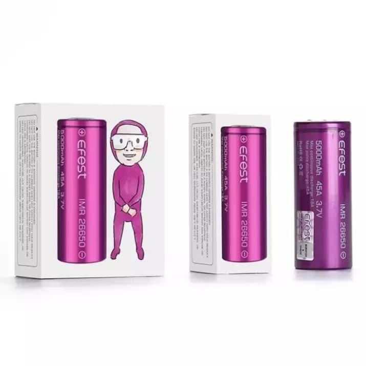 Pin sạc Efest IMR 26650 5000mAh 45A Flat top battery