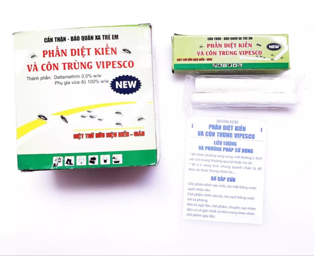Phấn Viên Diệt Kiến, Gián, Côn Trùng Vipesco (Hộp 2 Viên)
