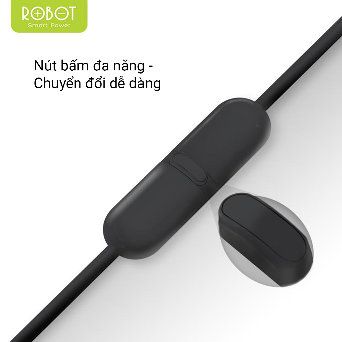 ROBOT RE601 Tai Nghe Nhét Tai Có Dây Âm Thanh HD Trong Rõ Nghe Nhạc Chơi Game Có Micro Đàm Thoại Cổng 3.5mm tương thích với điện thoại Samsung Oppo Xiaomi Huawei iphone l HÀNG CHÍNH HÃNG