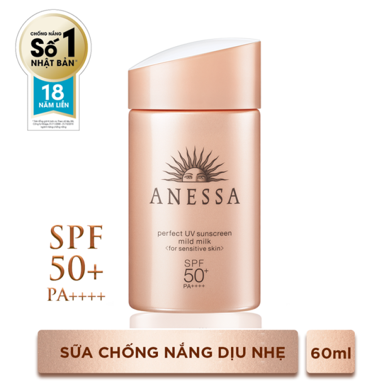 Sữa Chống Nắng Anessa SPF50+/PA++++ 60ml Perfect UV Sunscreen Skincare Milk