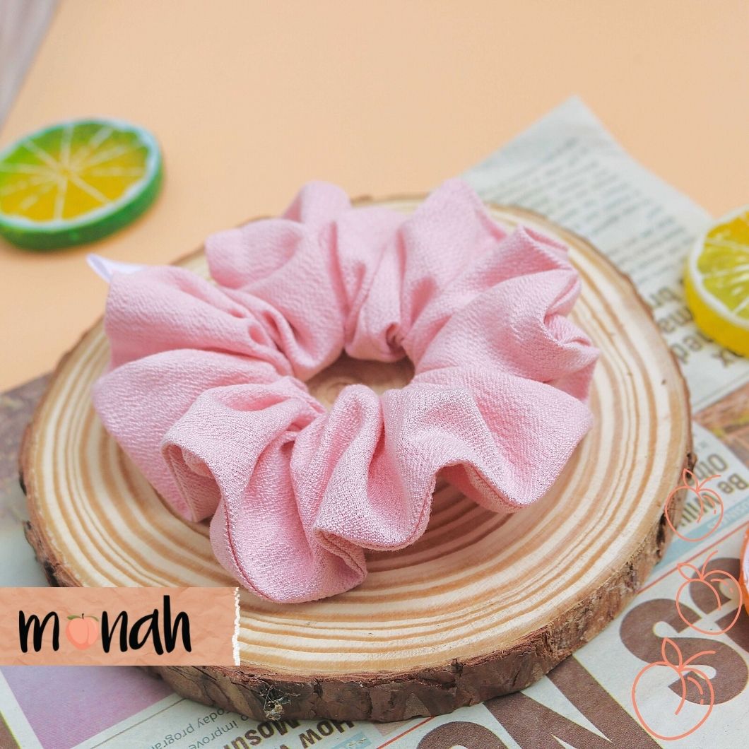 [HCM]Combo 3 Cột Tóc Buộc Tóc Scrunchie Màu Hồng Pastel Sọc
