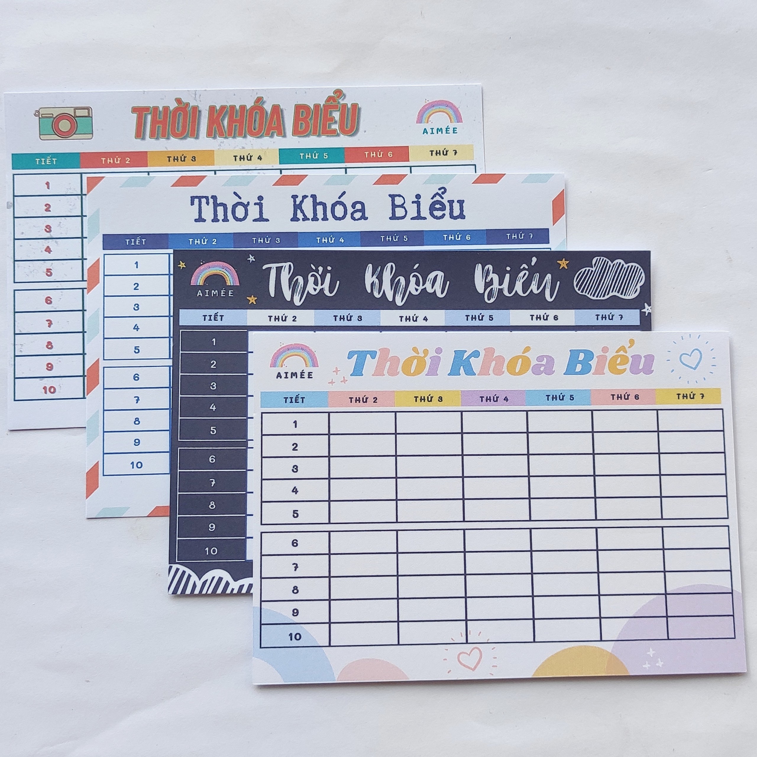 Combo 2 thời khóa biểu A6 Họa tiết dễ thương | Aimée