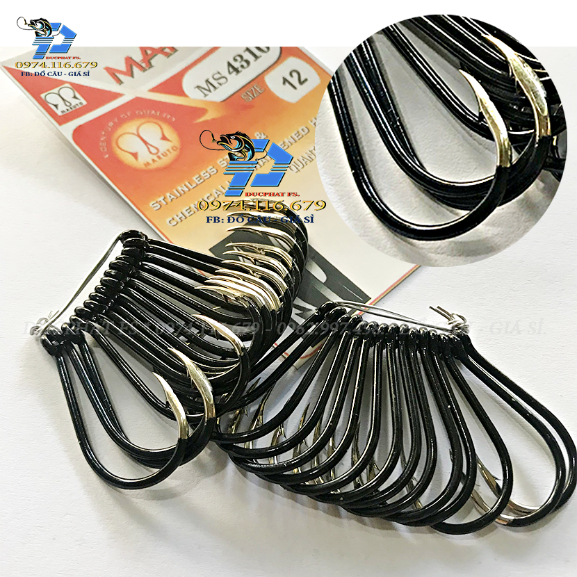 Marauto black No. 12 fishing hook