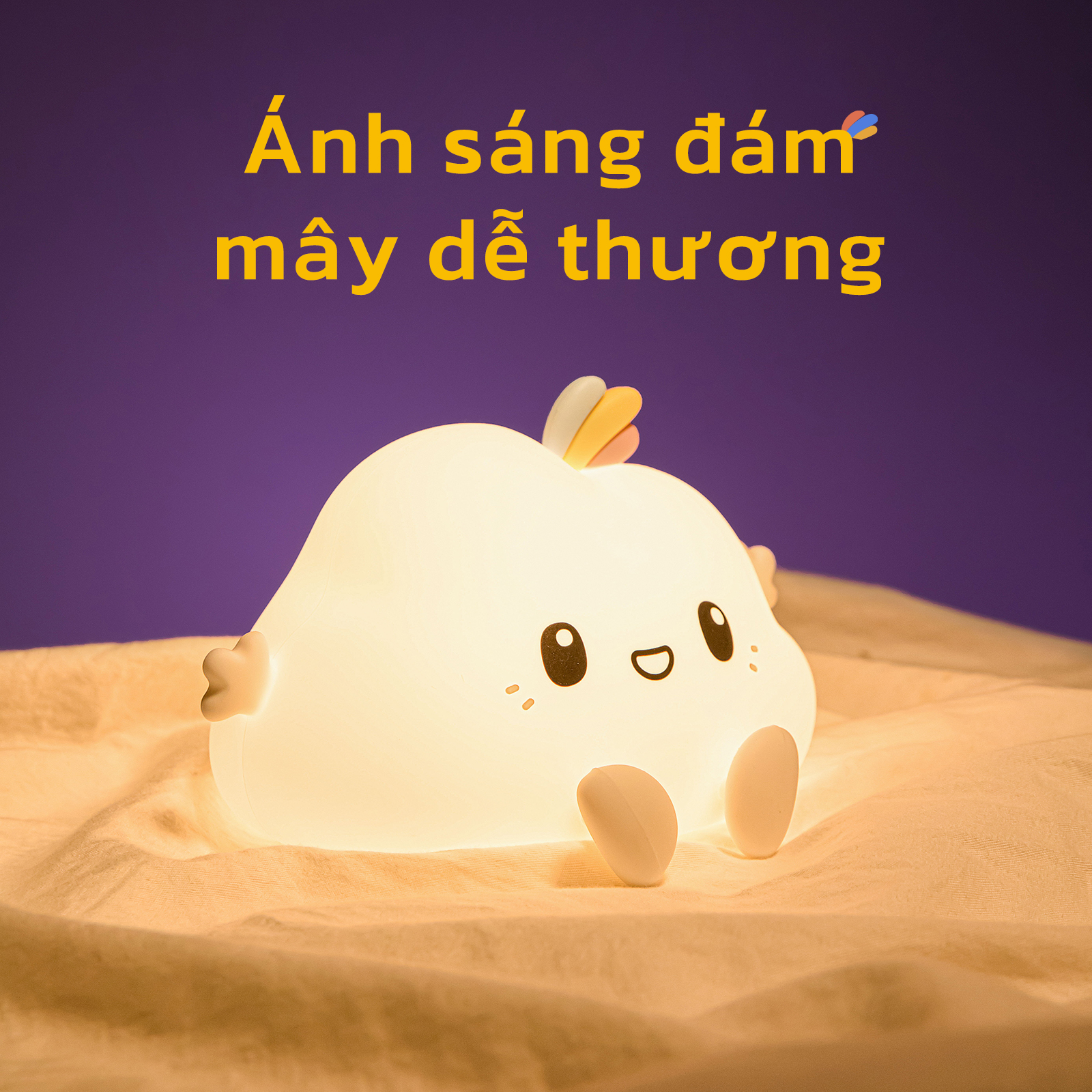 MIỄN PHÍ VẬN CHUYỂN COD Đèn ngủ Hyderson Dễ thương Con thỏ Đèn ngủ Đám mây Silicone Ánh sáng đêm đầy sao Đèn ngủ cho trẻ em Đèn ngủ trẻ em Ánh sáng dễ thương cho phòng trẻ em Quà tặng（Warm White）